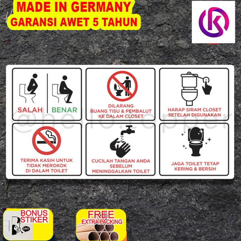 

Murah Sign Peraturan WC Aturan Toilet Acrylic Putih Sign Board Akrilik