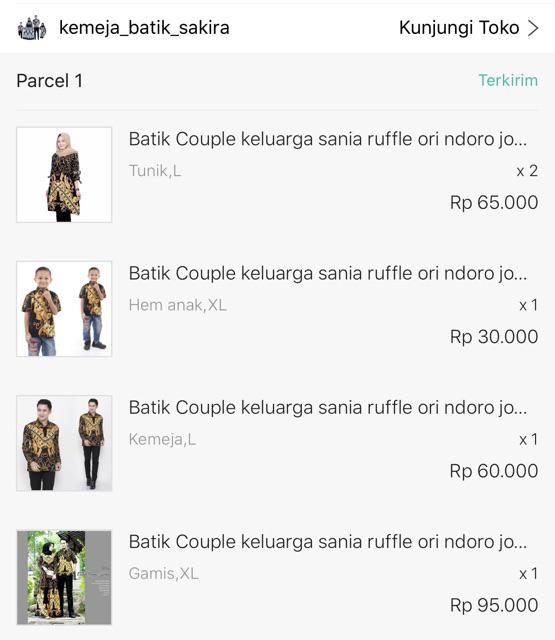 Batik Couple Keluarga Sania Ruffle Ori Ndoro Jowi Dnt Ulir Kuning