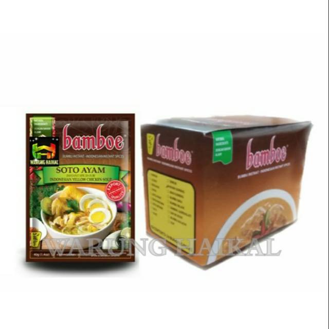 

1 BOX (ISI 24pcs) BUMBU SOTO AYAM - SOTO AYAM BAMBOE - MEMBELI 1 BOX LEBIH MURAH DARIPADA ECERAN