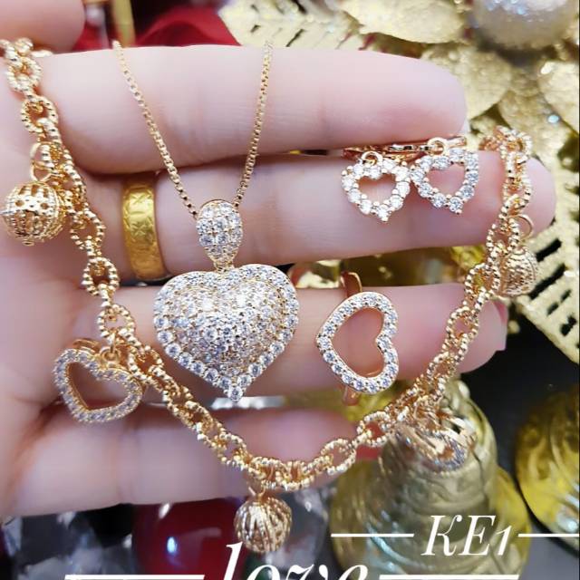 Xuping set love lapis emas 24K 1432