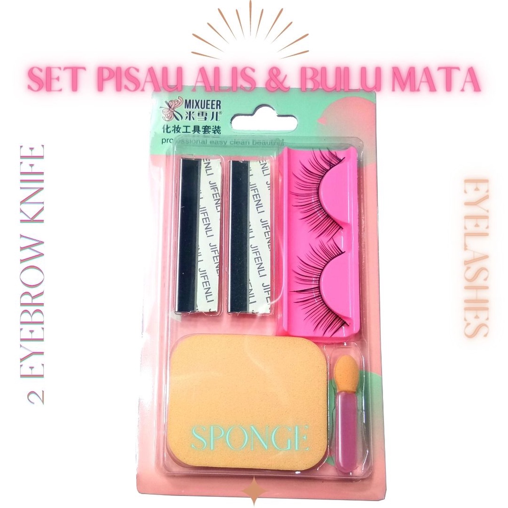 Set Bulu Mata Palsu Tempel/Eyelash 1 Set Isi 4 Barang ( FREE+1 Pisau Pencukur alis) / Paket Bulu Mata Palsu/Tempel-Vegasus Store (COD)