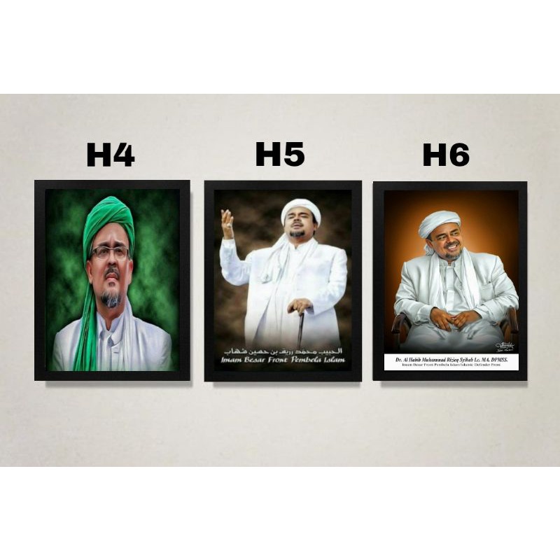 POSTER HABIB RIZIEQ SHIHAB & FRAME HIASAN DINDING PANJANG RUMAH.  H
