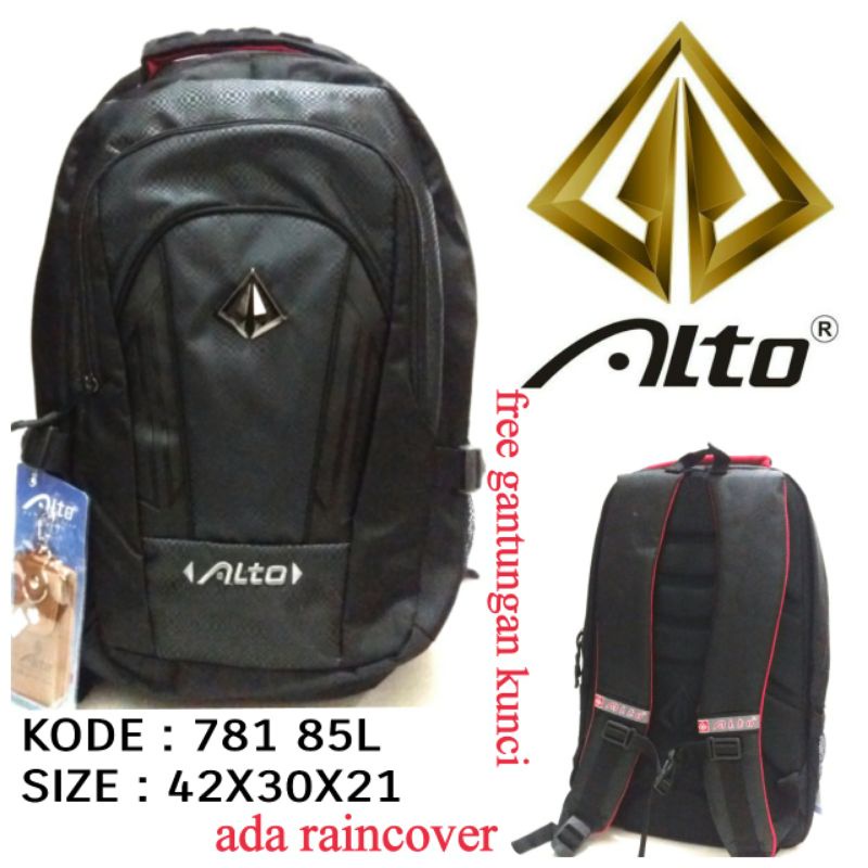 TERBARU TAS RANSEL ALTO 781 85L WARNA HITAM ORIGINAL ADA RAINCOVER TERMURAH FREE GANTUNGAN KUNCI