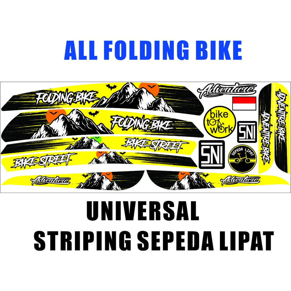 STIKER POLET MOTIF COD / VARIASI SEPEDA LIPAT UNIVERSAL STRIPING/STICKER VARIASI SEPEDA CUSTOM TERBA