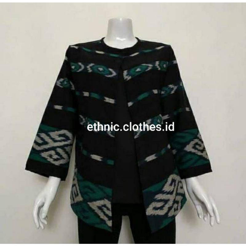 blouse blazer cardi batik tenun etnik tosca