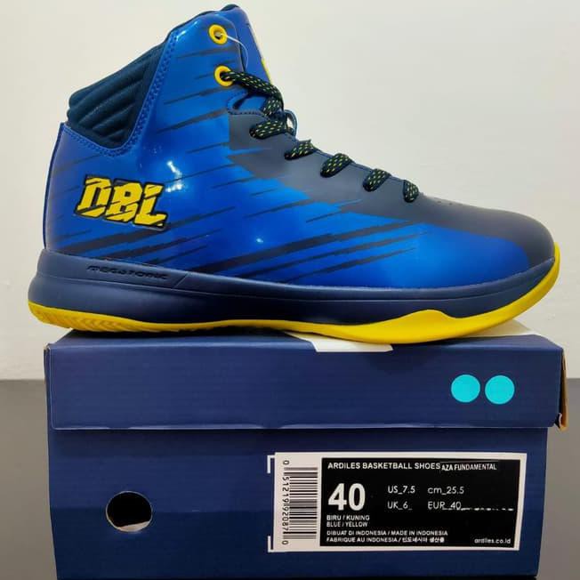 ★ PROMO SEPATU SNEAKERS MURAH★ SEPATU BASKET - ARDILES DBL AZA FUNDAMENTAL - NAVY/YELLOW ,SEPATU