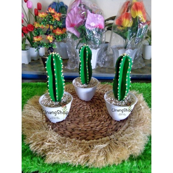 COD/bunga kaktus koboi artificial /bunga plastik grosir/dekorasi/shabby