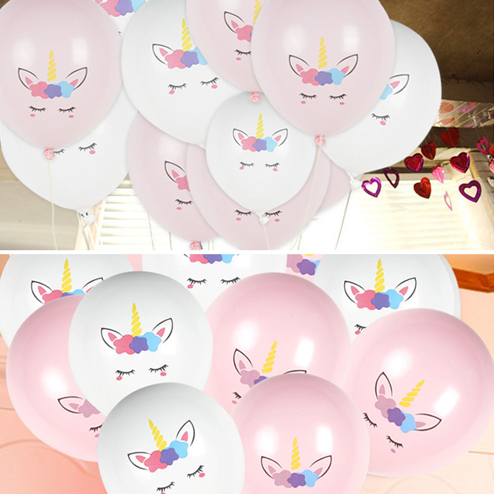 Balon Latex Desain Kartun Unicorn Warna Pink Ukuran 12 Inci Untuk Dekorasi Pesta Ulang Tahun Anak