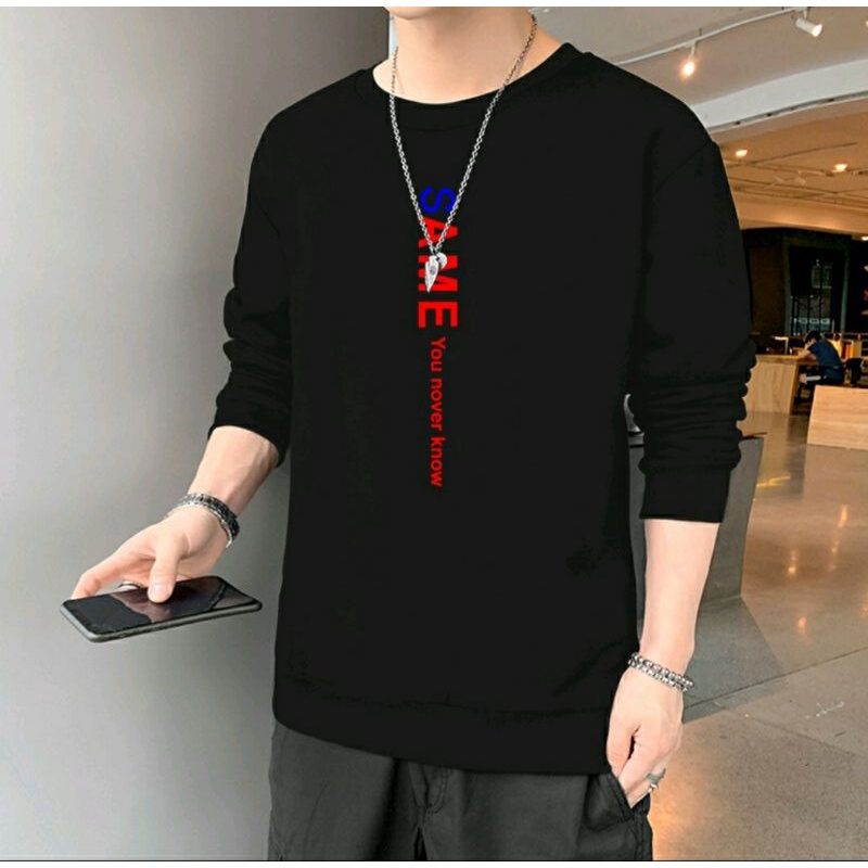 Baju Pria SAME Lengan Panjang - Kaos Pria - Atasan Pria - Baju Distro-BAJU TREN 2021-BISA COD