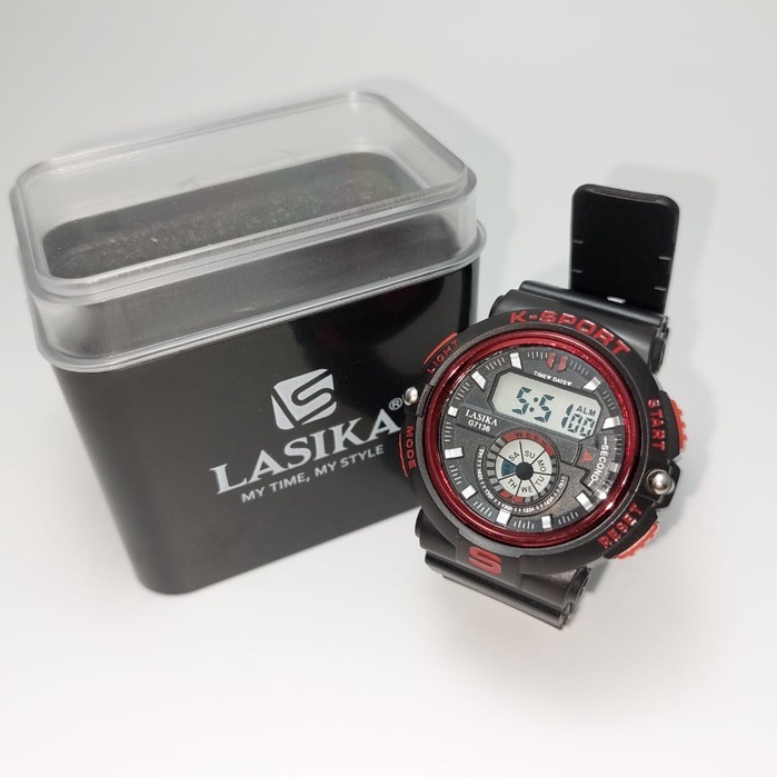 Lasika Original Jam Tangan Digital Unisex Type 7136 Series Hitam Anti Air