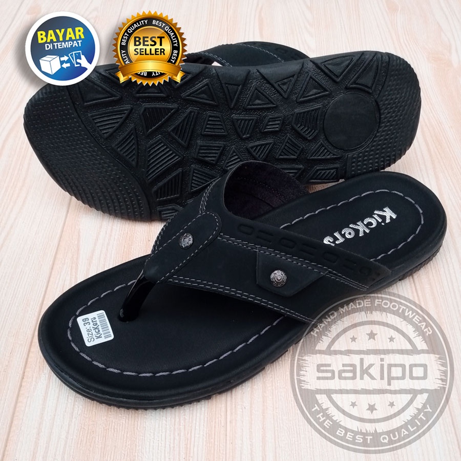 PROMO 2.2 SANDAL PRIA DEWASA REMAJA KICKERS JAPIT HITAM COKLAT TAN TRENDI TERBARU / SANDAL JEPIT TERMURAH / SAKIPO