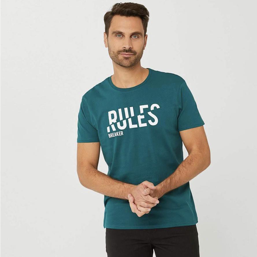 [[BISA COD]] IN EXTENSO Men T-Shirt - Breaker Rules Turquoise - Atasan Kaos Pria Lengan Pendek OBRAL