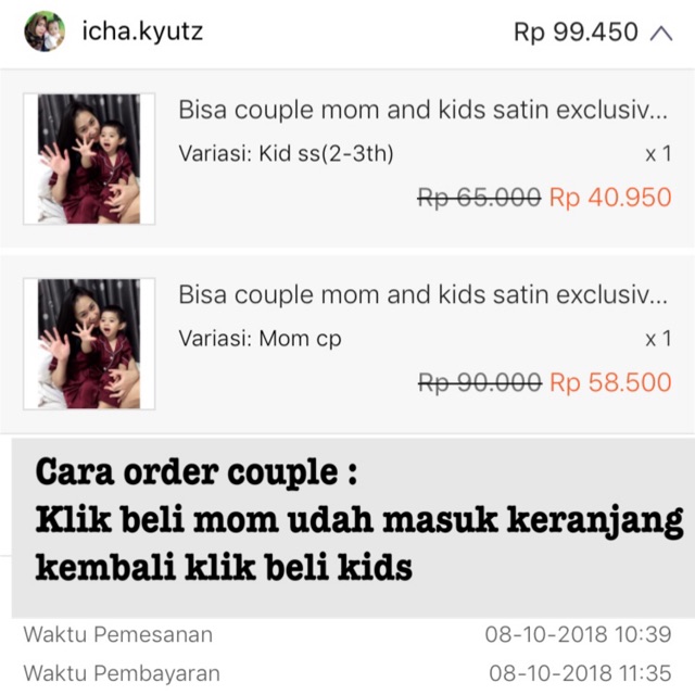 Piyama SATIN MAROON exclusive bisa couple pasangan mom kids and family