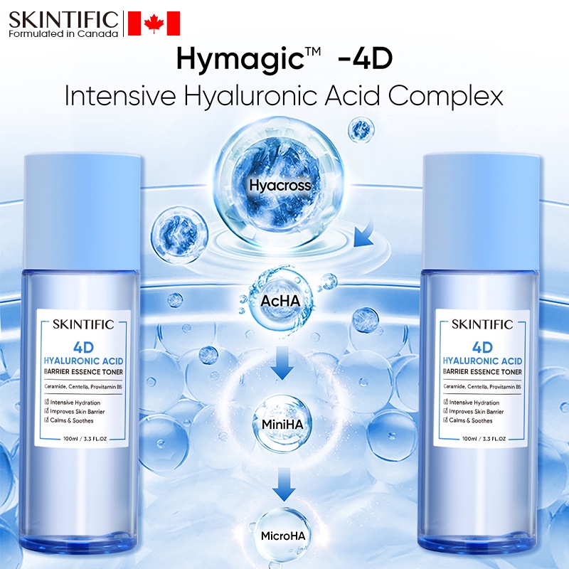 [BPOM]SKINTIFIC 4D Hyaluronic Acid Barrier Essence Toner 100ml Toner Wajah Hydrating Toner Toner Pelembab Facial Toner Skin Toner