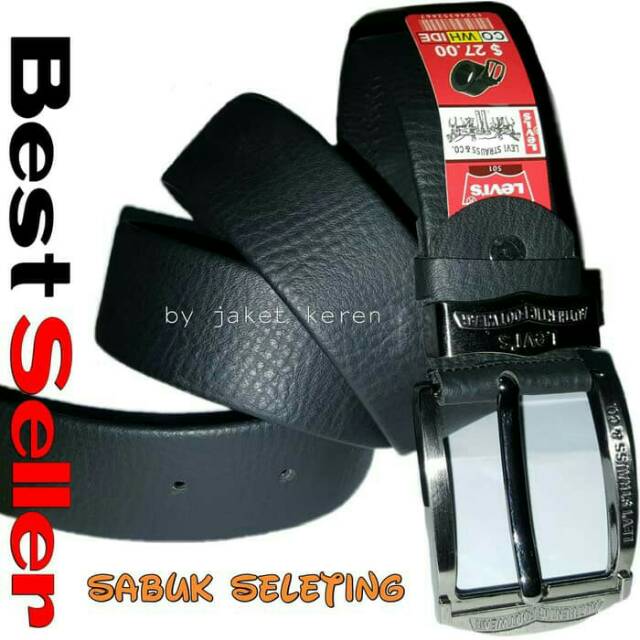 Sabuk resleting  kulit asli ikat pinggang pria