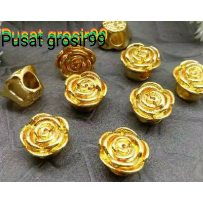 Charm Xuping Bunga Mawar Emas Charm Xuping Gelang Tali Kawat