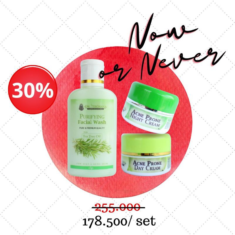 PAKET BASIC ACNE/KRIM JERAWAT/DR.FERIHANA/SKINCARE HALAL/AMAN BUMIL DAN BUSUI/BPOM