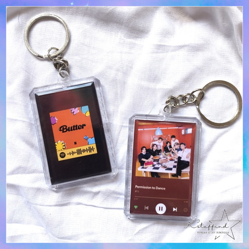 [kstuffind] BTS PERMISSION TO DANCE GANTUNGAN KUNCI ACRYLIC GANCI AKRILIK PTD SPOTIFY SCAN KEYRING