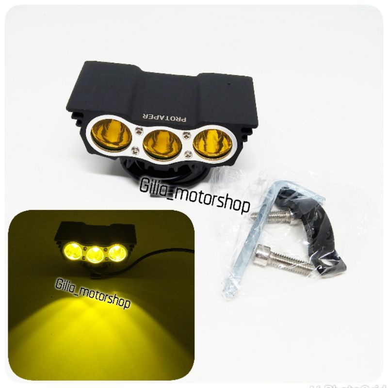 Lampu tembak OWL Protaper  3 LED nyala kuning &amp; putih Protaper Original 30 Watt DC Universal Motor