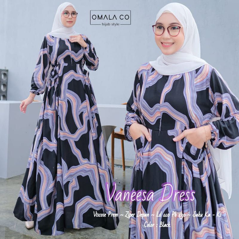 Vanesa Dress | Rayon Viscose Original Premium Vanessa Wear | Gamis rayon premium | Vanesha | Vanesa