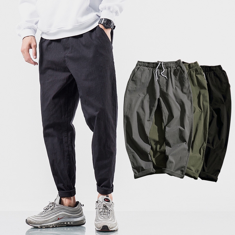  Celana  Panjang Jogger  Harem Casual Longgar Pinggang Karet 