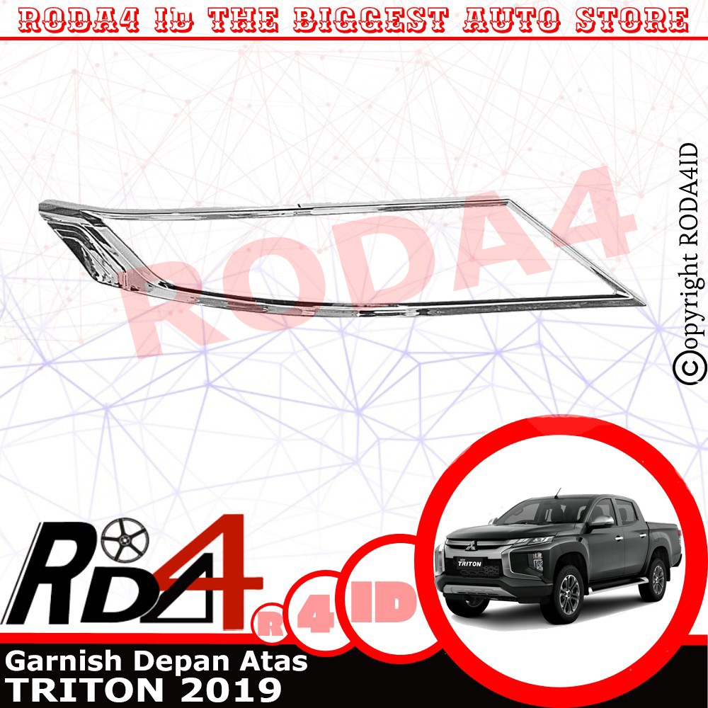 Garnish List Lampu Depan Atas All New  TRITON 2019  Chrome