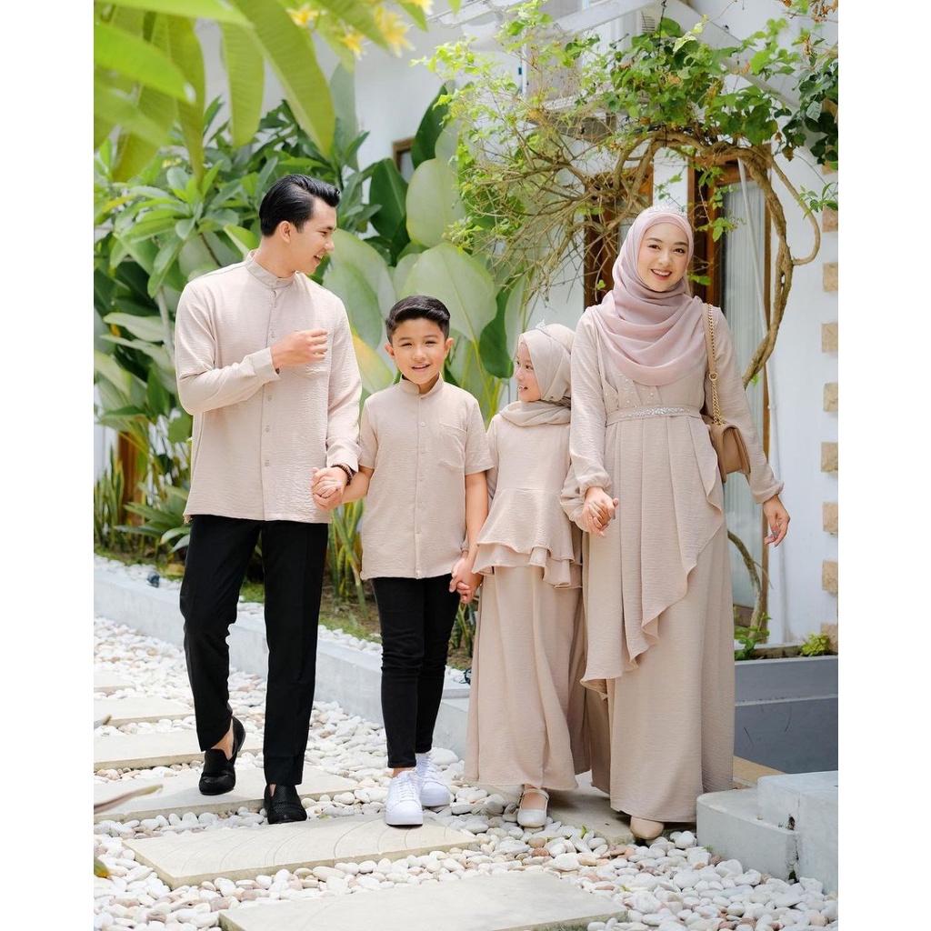baju muslim,couple keluarga, seragam keluarga ramadhan 2022 Couple Baju Pasangan Cp Setelan Set Outf