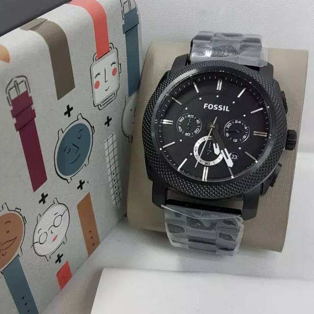 Jam Tangan Pria Fossil FS 4552 Fullblack Rantai Original Murah