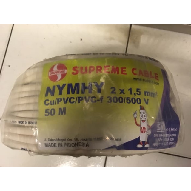 nymhy nyyhy serabut 2x1,5 2 x 1,5 roll 50 meter supreme