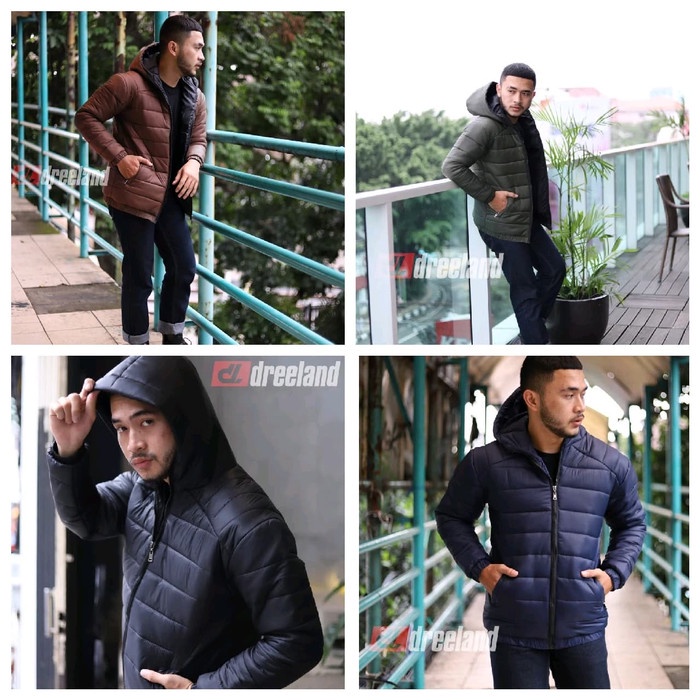 JAKET SWEATER PUFFER PRIA WARNA NAVY HITAM HIJAU ARMY - JAKET GUNUNG PUFFER -JAKET MOTORAN