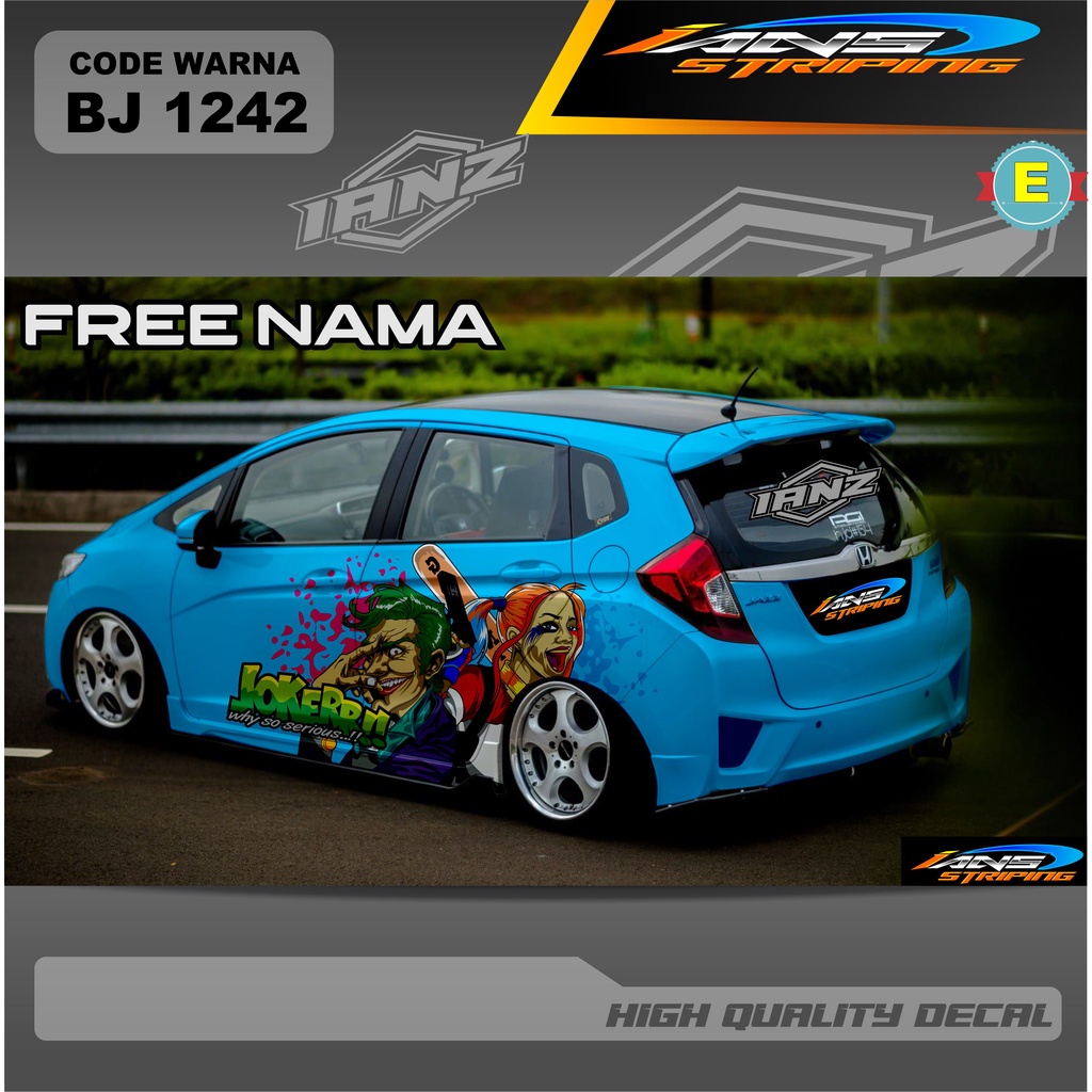 VARIASI DECAL STIKER MOBIL HONDA JAZZ / STICKER DECAL AGYA AYLA BRIO TERBARU / STIKER NEW DESAIN TERMURAH