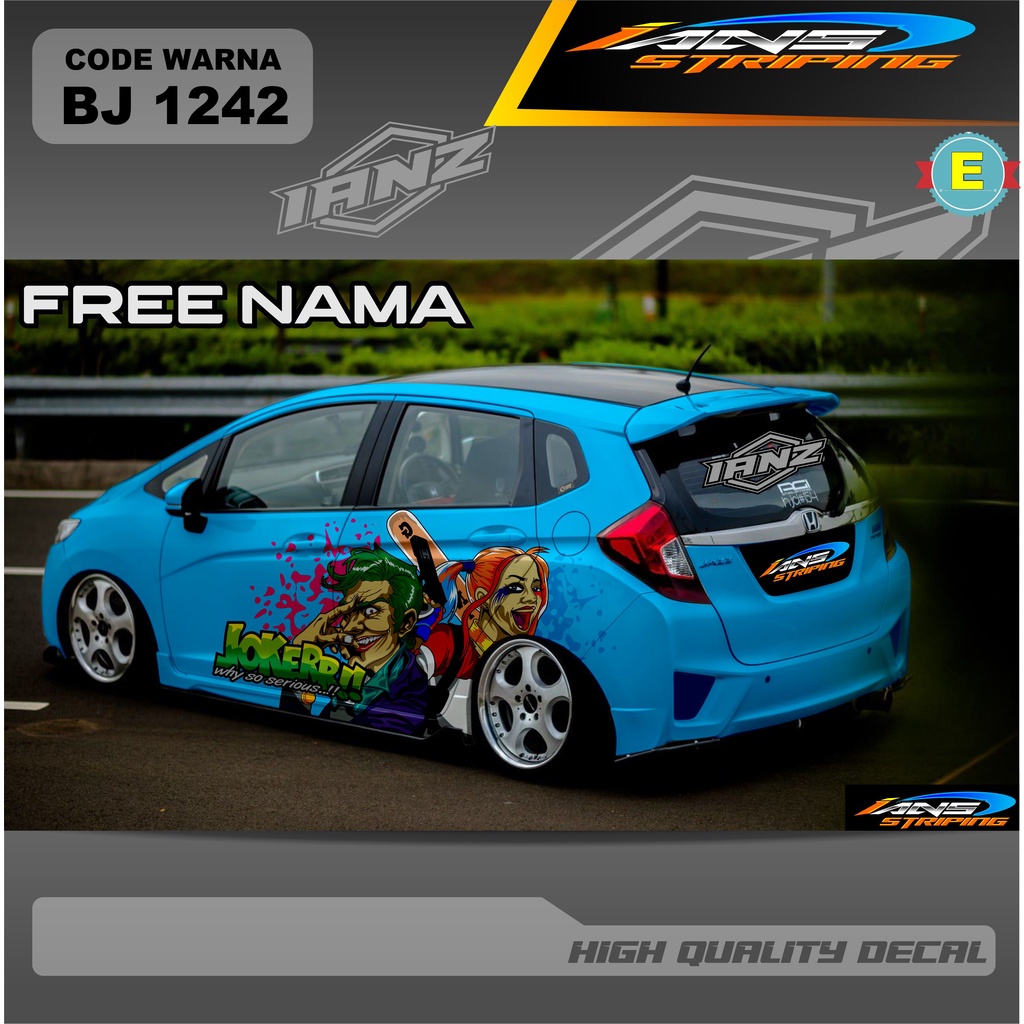 VARIASI DECAL STIKER MOBIL HONDA JAZZ / STICKER DECAL AGYA AYLA BRIO TERBARU / STIKER NEW DESAIN TERMURAH