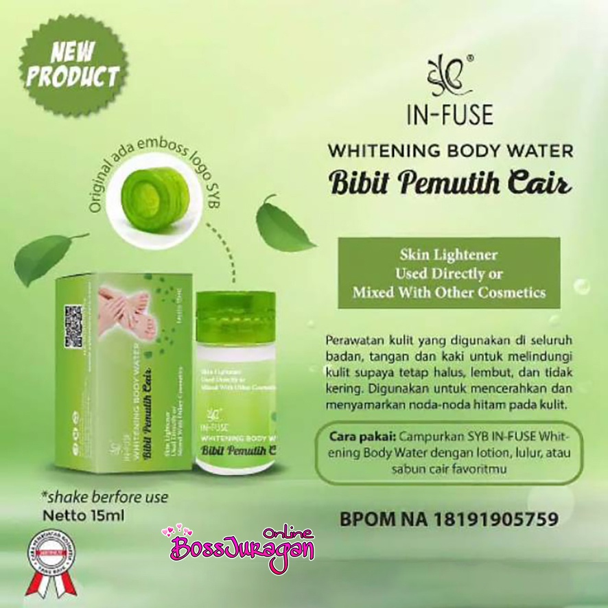 (BOSS) SYB WHITENING BIBIT PEMUTIH - SYB BIBIT PEMUTIH WHITENING BODY LOTION,BODY SCRUB ,SABUN DAN INFUS