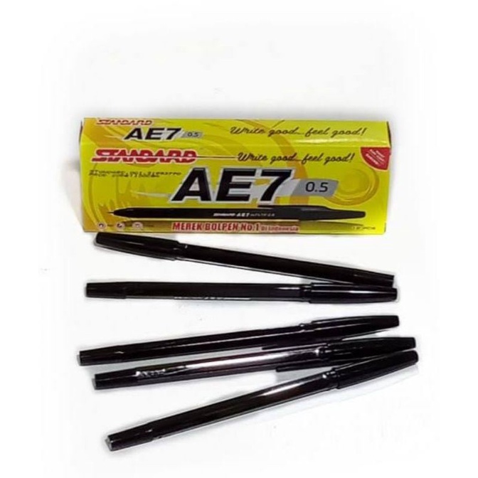 

HITAM | Standard Pulpen AE7 0.5 (pulpen) warna hitam /pcs