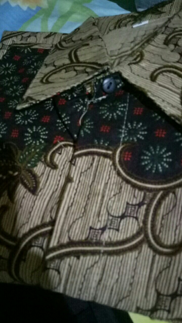 Risna Batik Hrb026 Kenongo Kemeja Hem Pendek Padi Murah Keren M L Xl  Batik Pria Wajik Biru