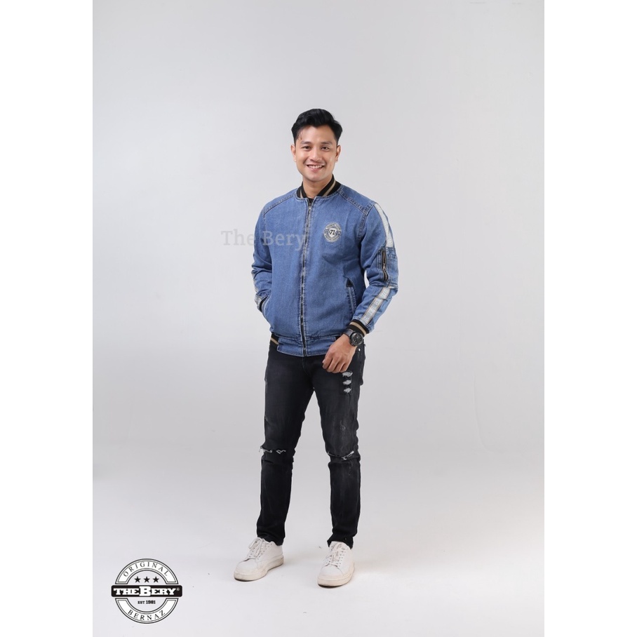 TURUN HARGA ! Jaket Jeans Basic Pria Bordir Tb Taping 71 The Berry - Jaket Jeans Pria - Jaket Jeans Bordir Terlaris