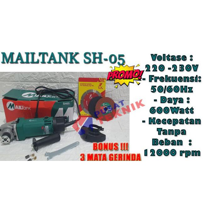 MAILTANK MESIN GERINDA TANGAN SH05 - GERINDA TANGAN 4" MAILTANK