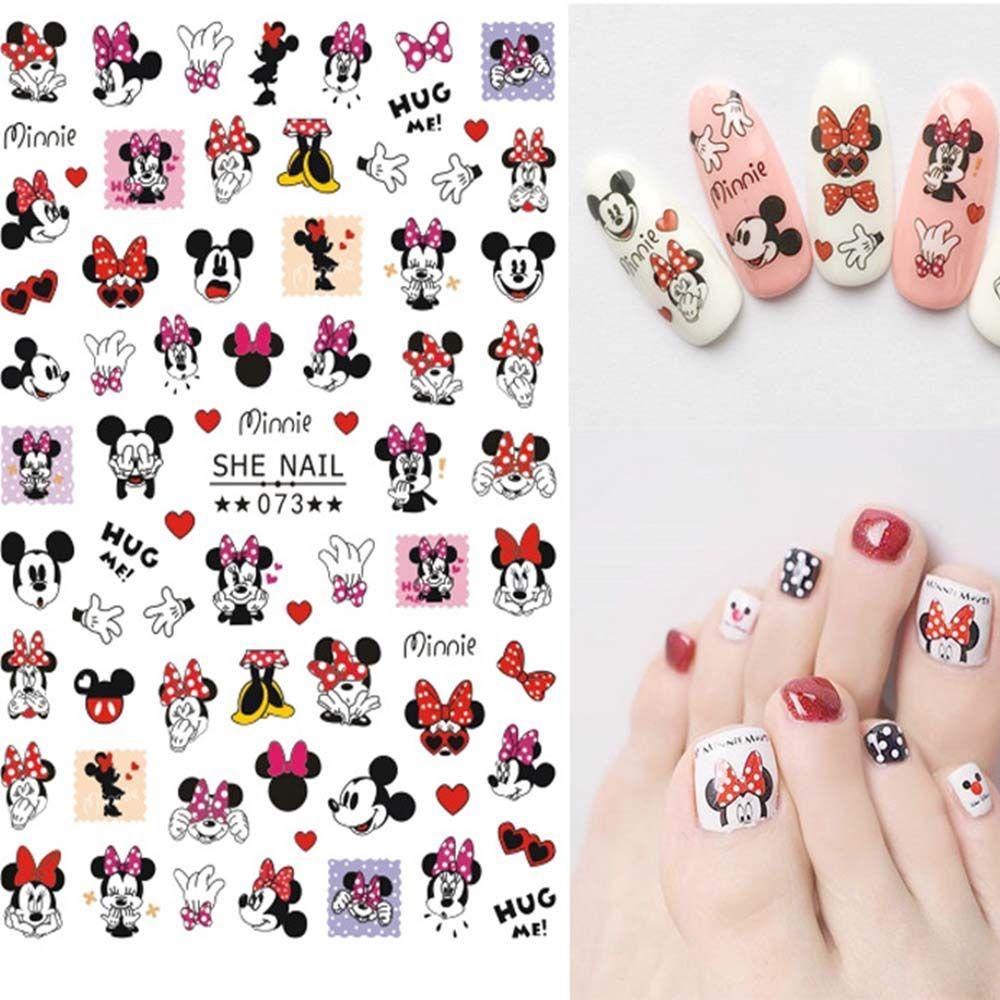 Mxbeauty Kartun Stiker Kuku Dumbo Lucu Manicure Minnie Transfer Decals Self Adhesive Nail Art Dekorasi