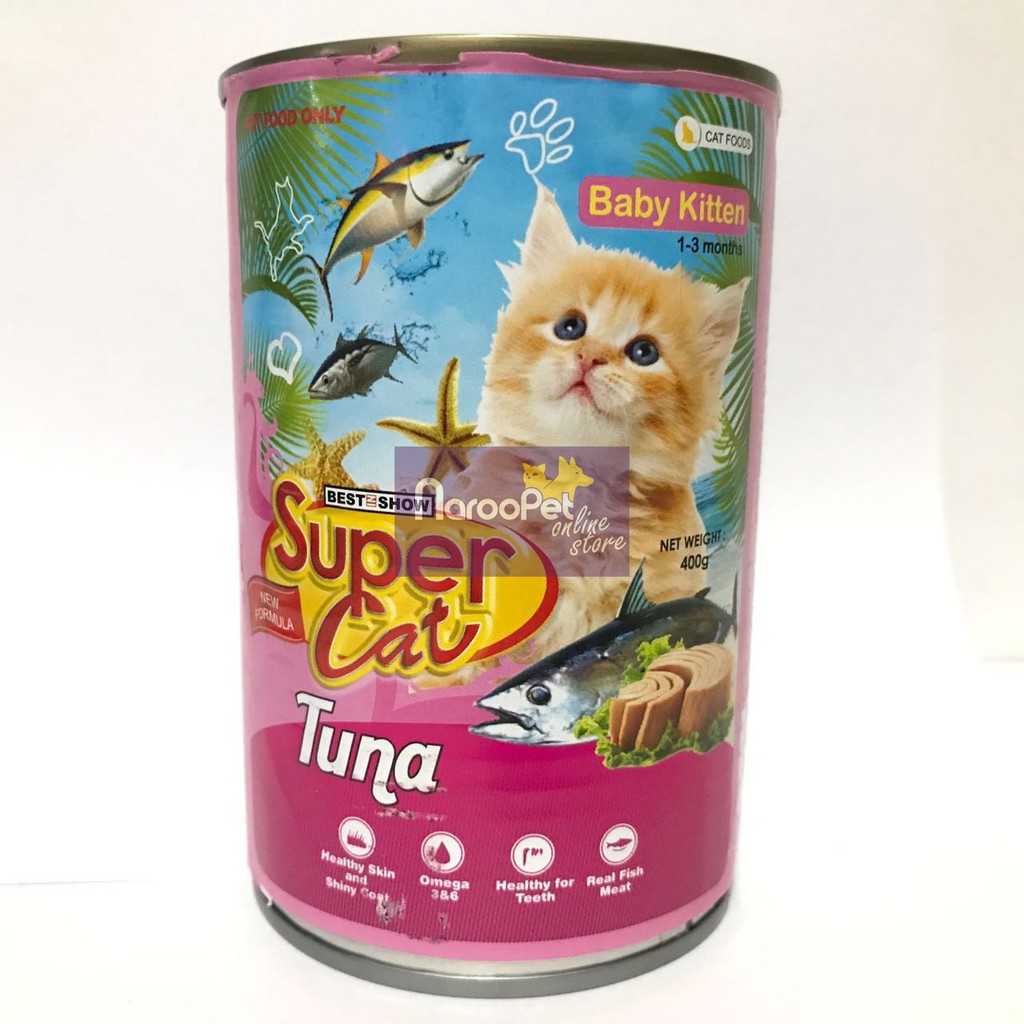 Makanan Kucing Basah Baby Kitten Super Cat Tuna 400g Shopee