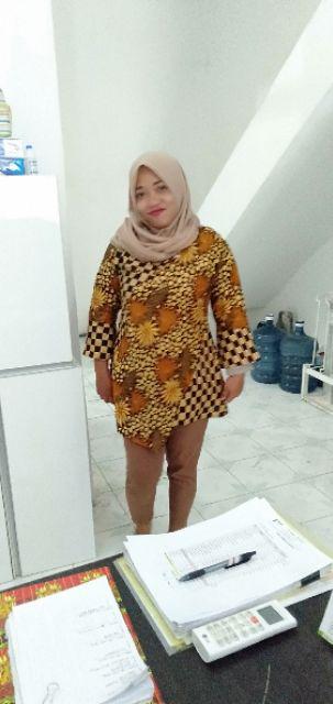 Maura Couple - Sania Ruffle Batik Couple Ori Ndoro Jowi Dnt Garansi Blouse Ziggy Krikil Blus Kerikil