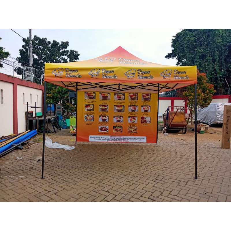 Tenda Paddock 3x3 + 1 sisi/Tenda lipat custom branding 3x3