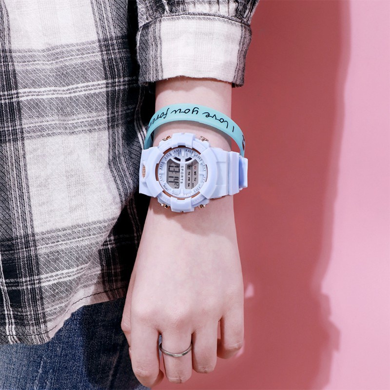 JAM TANGAN RUBBER DIGITAL UNTUK PRIA WANITA PERSEGI BAHAN KARET IMPORT MURAH FW001 (KIM)