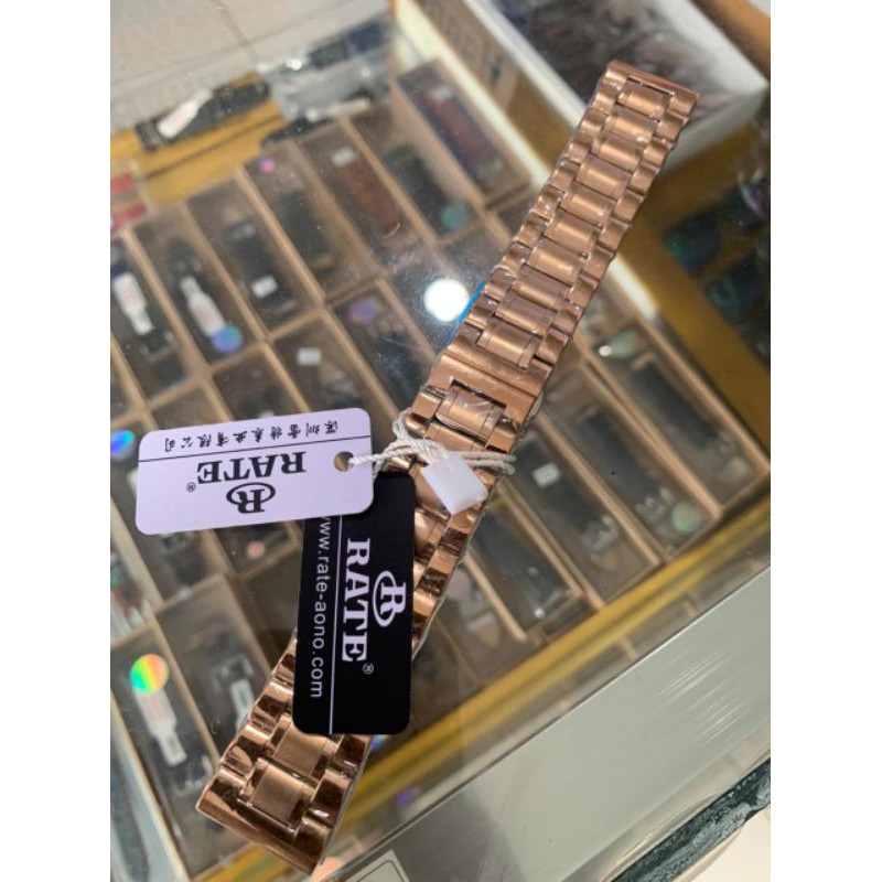 Strap Tali Jam Tangan rante rantai Original Stenlis teel ROSE GOLD buckle clik