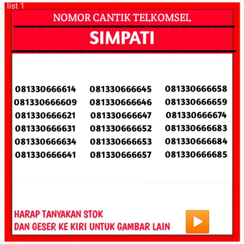 NOMOR CANTIK TELKOMSEL 4G LTE ,KARTU PERDANA SIMPATI & NOMER CANTIK RAPI