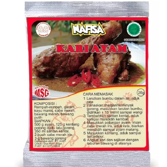 Nafisa Bumbu Instant NO MSG - Kari Ayam