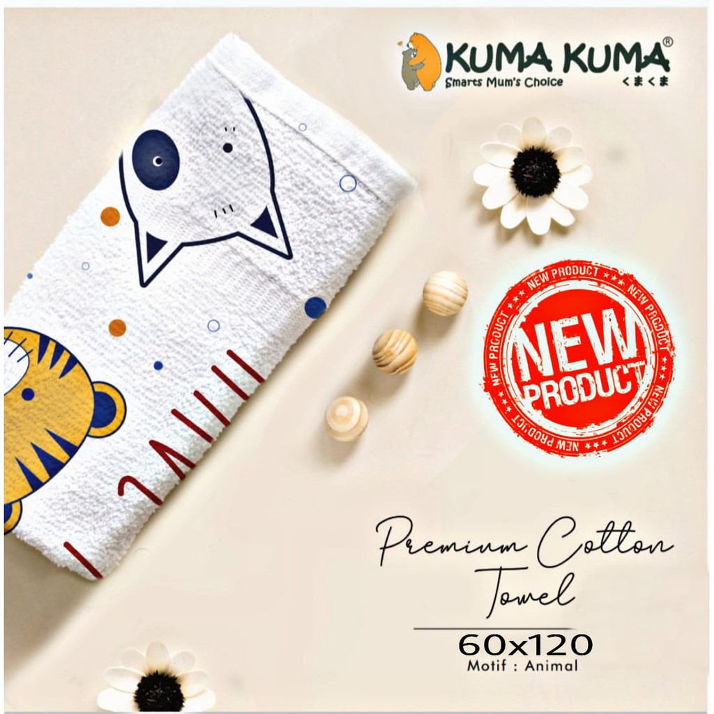 Kuma Kuma Pure Cotton Towel Handuk Bayi Handuk anak 60cm x 120cm / 100cm x 50cm