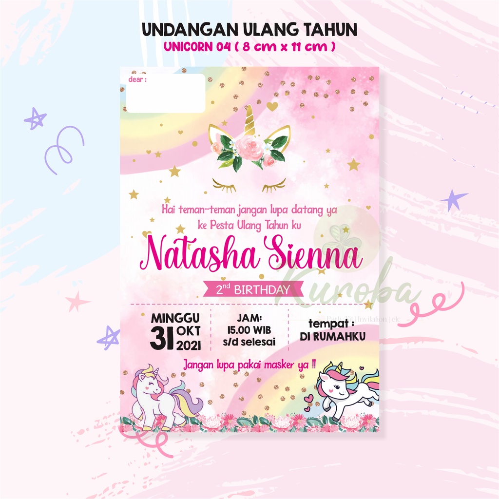 Jual Undangan Ulang Tahun Anak Unicorn | Shopee Indonesia