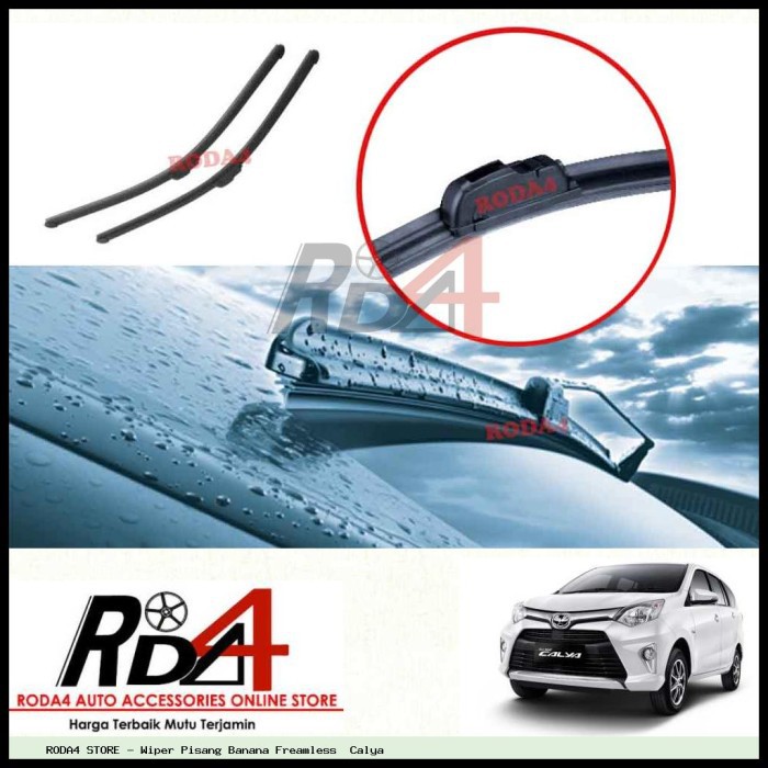 Wiper Mobil Calya 20 14 Frameless Banana 1 Set 2 Pcs