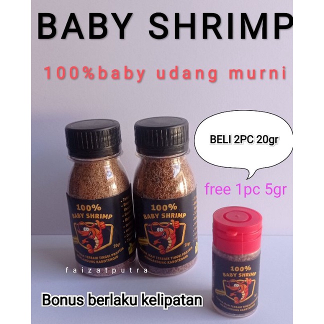 BABY SHRIMP Pakan Cupang original Pakan cupang dan ikan hias guppy, koi, koki dan burayak 100%udang
