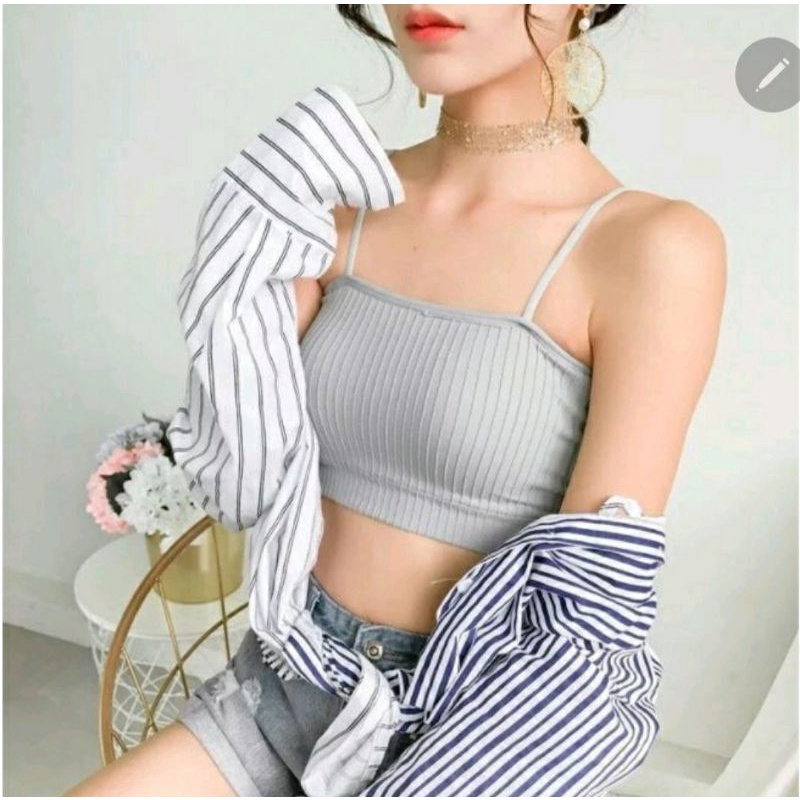 Tank top wanita BRA Sport elastis Bandeau pakaian dalam wanita